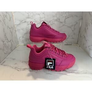 FILA White Disruptor II Premium Women’s Size 8, Fuchsia - Brand New, No Box
